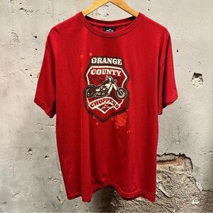 Orange County Choppers Y2K Jesse James Red Crest Logo Motorcycle Tee XL Biker